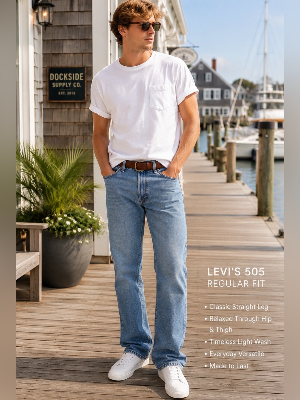 Y2K Levis 505 Jeans 36 x 34 Straight Leg Regular Preppy Heritage Dadcore 08'